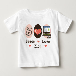 T-shirt de douille de bébé de blog d'amour de paix