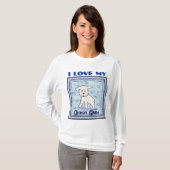 T-shirt de douille de chien de Bichon Frise long (Devant entier)