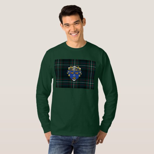 T-shirt de douille de clan de Ferguson long (Devant entier)