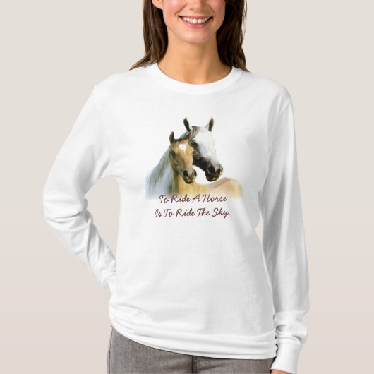 T-shirt de douille de dames de Budies de cheval (Devant)