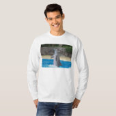 T-shirt de douille de dauphin de danse long (Devant entier)