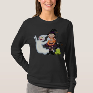 T-shirt de douille de Halloween des femmes long