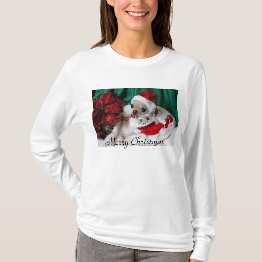 T-shirt de douille de Joyeux Noël de YumYum long (Devant)
