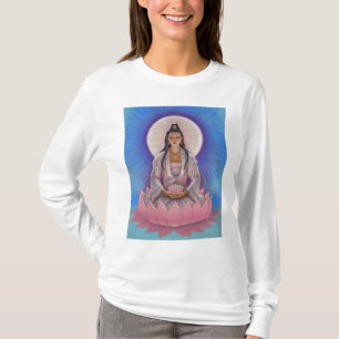 T-shirt de douille de Kuan Yin de déesse long