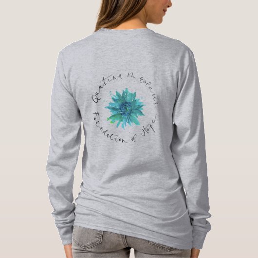 T-shirt de douille de logo de base long (Dos)