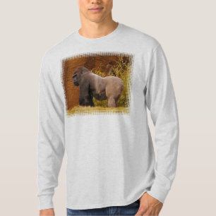 T-shirt de douille de photo de gorille de