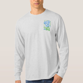 T-shirt de douille du chien chanceux des hommes