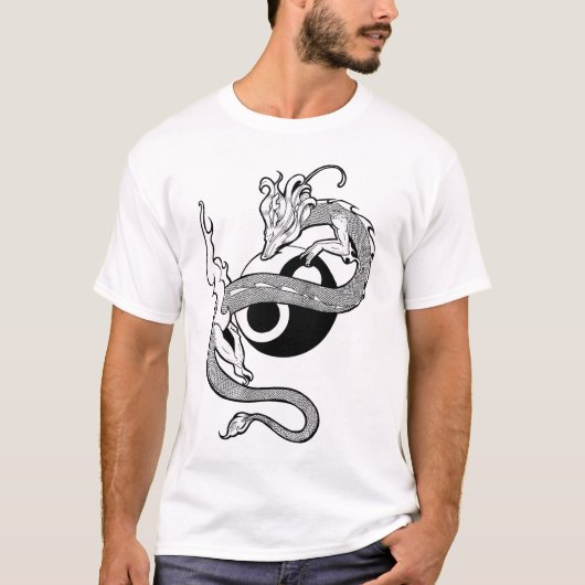 T-shirt de dragon de Yin-Yang (Devant)