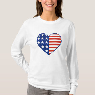 T-shirt de drapeau de coeur des Etats-Unis