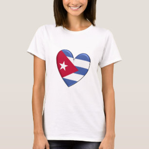 T-shirt de drapeau de coeur du Cuba