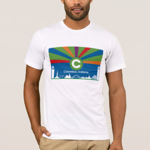 T-shirt de drapeau de Columbus Indiana