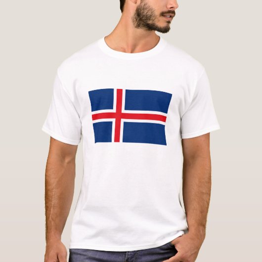 T-shirt de drapeau de l'Islande (Devant)