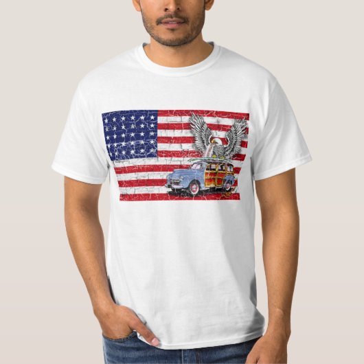 T-SHIRT DE DRAPEAU DE WOODIE ETATS-UNIS (Devant)
