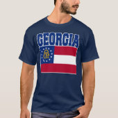T-shirt de drapeau d'état de la Géorgie (Devant)