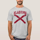 T-shirt de drapeau d'état de l'Alabama (affligé) (Devant)
