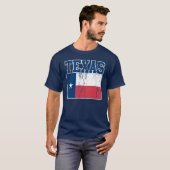 T-shirt de drapeau d'état du Texas (affligé) (Devant entier)