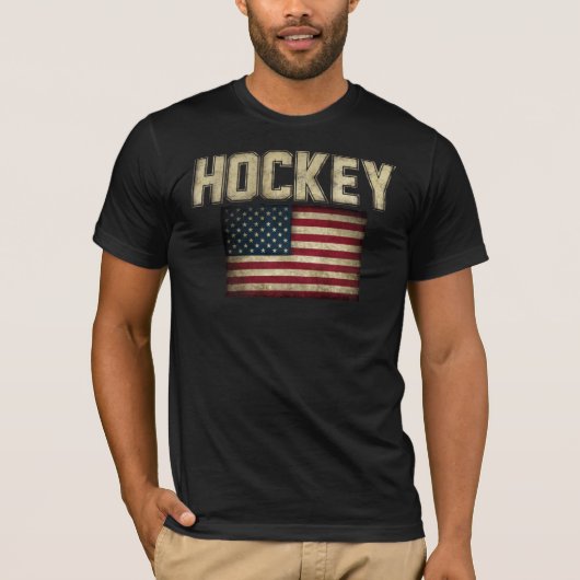 T-shirt de drapeau d'hockey des Etats-Unis (Devant)