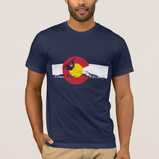 T-shirt de drapeau du Colorado - surfeur - surf