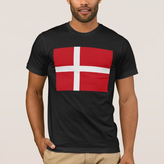 T-shirt de drapeau du Danemark (Devant)