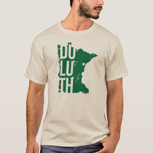 T-shirt de Duluth Minnesota avec la carte (Devant)