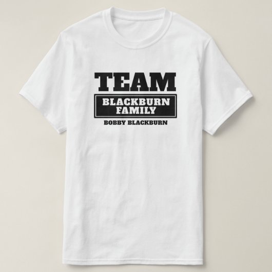 T-shirt de famille ou de groupe noir (Design devant)