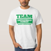 T-shirt de famille ou de groupe vert d'équipe (Devant)