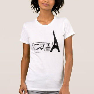 T-shirt de femmes de carte postale de t'aime de Je