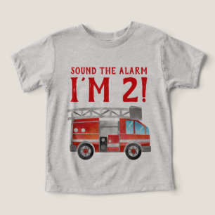 T-shirt de fête d'anniversaire de camion d'incendi