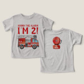 T-shirt de fête d'anniversaire de camion d'incendi (Design Recto & Verso)