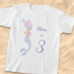 T-shirt de fête d'anniversaire de sirène mignonne 