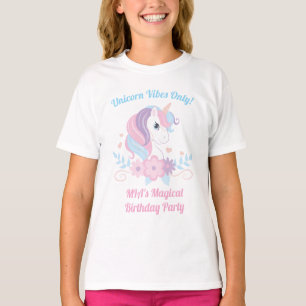 T-shirt de fête d'anniversaire Licorne Arc-en-Ciel