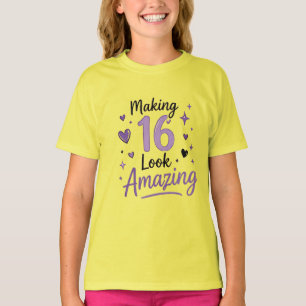 T-shirt de fête d'anniversaire pour adolescente «