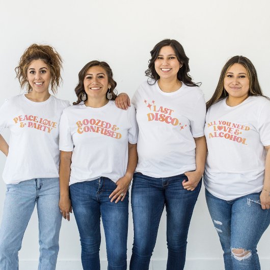 T-shirt de fête de bachelorette disco dernier rétr