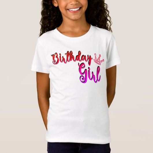 T-shirt de fille d'anniversaire (Devant)
