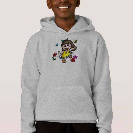 T-shirt de fille de cercle de danse polynésienne (Devant)