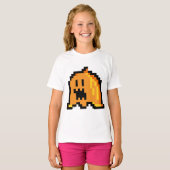 T-shirt de fille fantôme citrouille (Devant entier)
