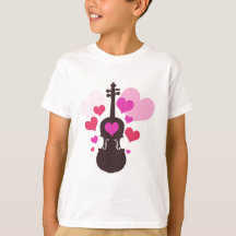 T-shirt de filles d'amour de violon