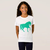 T-shirt de filles de cheval de parties (Devant entier)