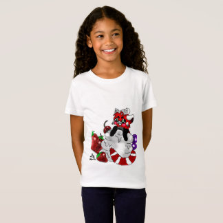 T-shirt de filles de panda rouge de bonbon