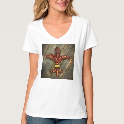 T-shirt de Fleur-De-Lis d'écrevisses (Devant)