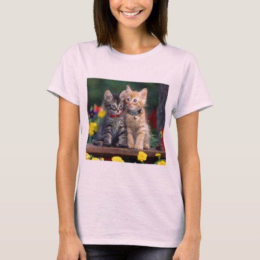 T-shirt de fleur de Mignon-Chaton (Devant)
