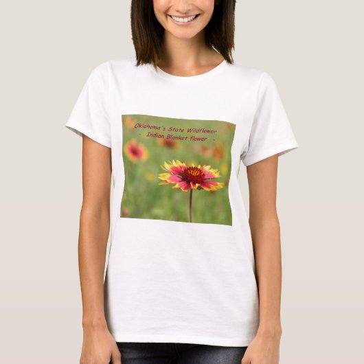 T-shirt de fleur sauvage d'état de l'Oklahoma (Devant)