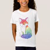 T-shirt de Fox d'arc-en-ciel de filles (Devant)
