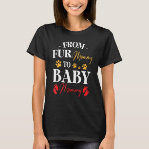 T-shirt De Fur Maman À Bébé Maman Joyeuse Enceinte Maman D