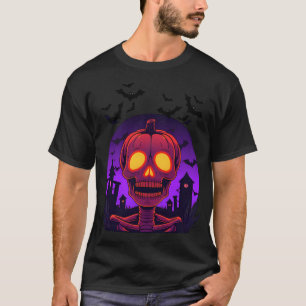 T-shirt 🎃 de fusion crânienne citrouille 💀