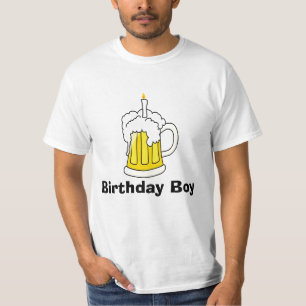 T-shirt de garçon d'anniversaire de tasse de biè