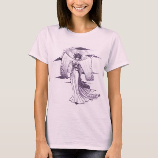 T-shirt de geisha de clair de lune (Devant)