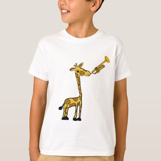T-shirt DE- Giraffe Jouer la chemise de trompette (Devant)