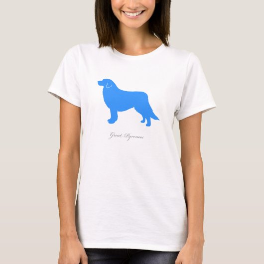 T-shirt de Grands Pyrénées (silhouette bleue) (Devant)