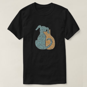 T-shirt de graphique de chat de chien d'amour